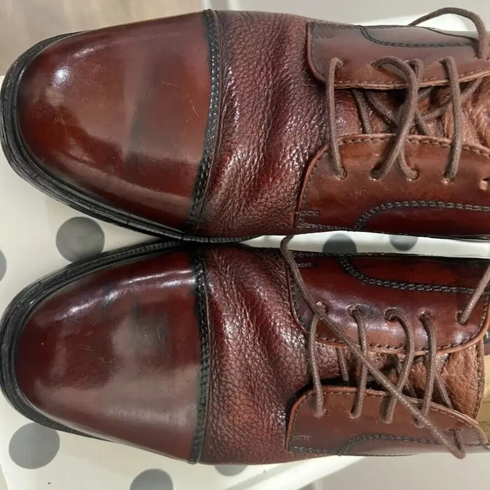 Florsheim 18150 03 Brown Leather Cap Toe Dress Shoes Mens 8.5 D Work classic